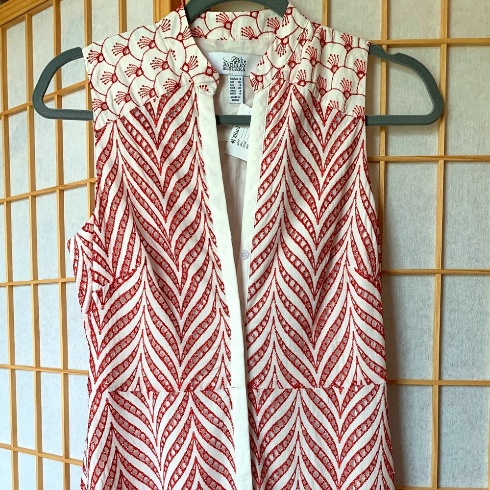 Belle by Badgley Mischka Embroidered Eyelet Maxi Dress